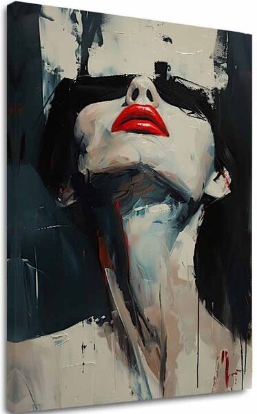 Obraz na plátně Červené rty - Dramatický design - 60x90 cm