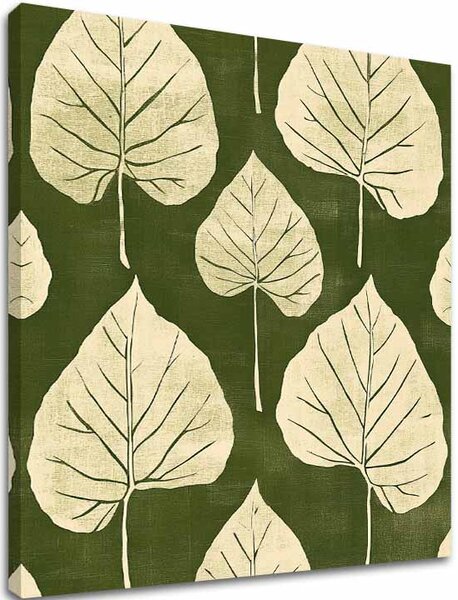Obraz na plátně Zelené listy - Botanický motiv - 70x70cm