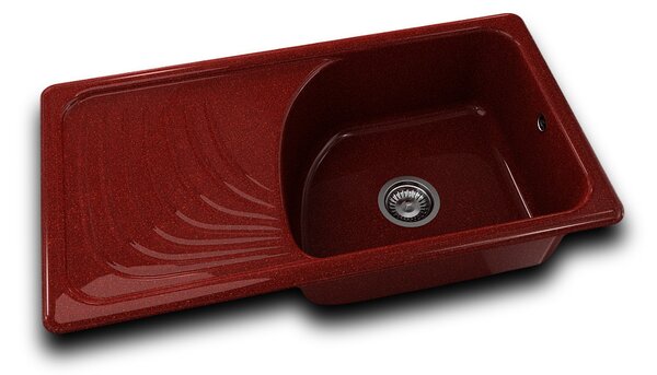 RETRO DŘEZ 90x49cm FIREBRICK s levým odkapem