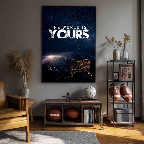 Obraz na plátně THE WORLD IS YOURS - Inspirativní dekorace - 30x40 cm