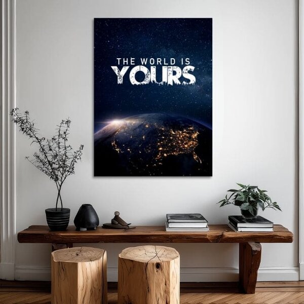 Obraz na plátně THE WORLD IS YOURS - Inspirativní dekorace - 30x40 cm