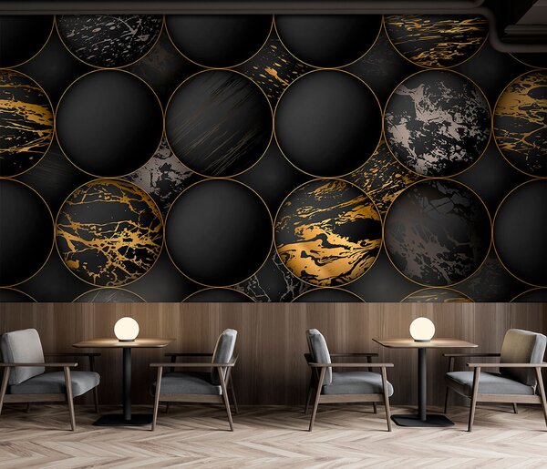 Fototapeta Elegantní koule s kovovými stříkanci, 3D fototapety, Populární fototapety, u97726 - Tapeko.co.cz