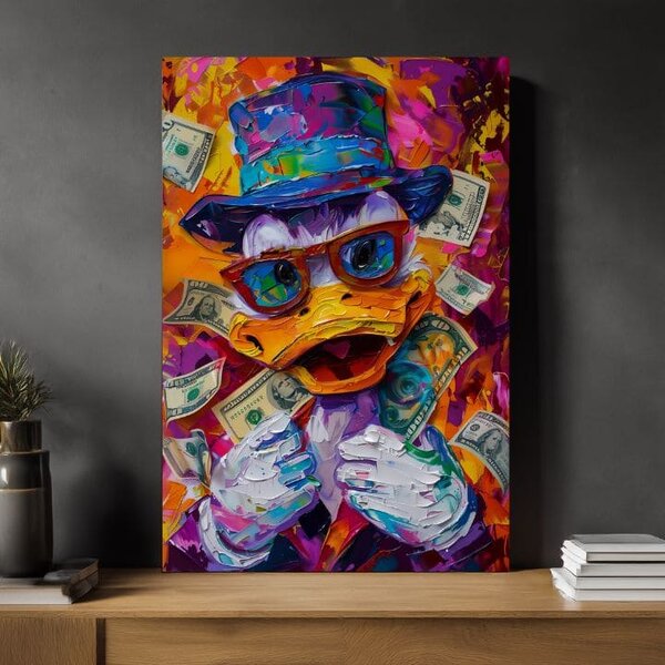 Obraz MONEY DUCK | italské plátno - 60x90 cm
