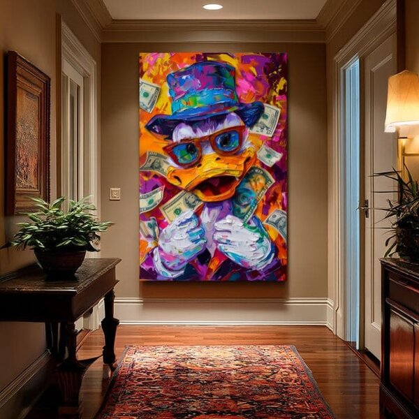Obraz MONEY DUCK | italské plátno - 60x90 cm