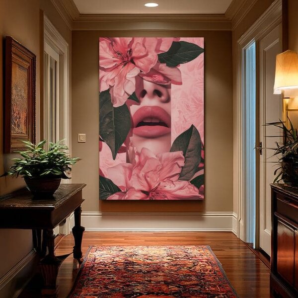 Obraz FLORAL LIPS | Italské plátno - 60x90 cm