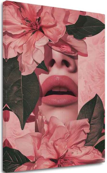 Obraz FLORAL LIPS | Italské plátno - 60x90 cm