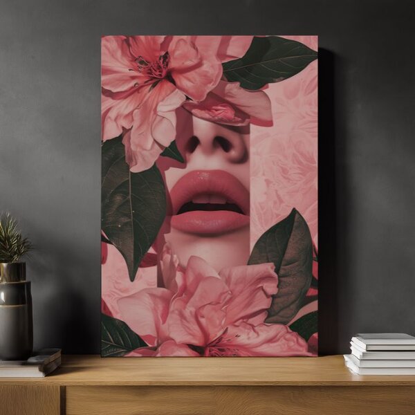 Obraz FLORAL LIPS | Italské plátno - 60x90 cm