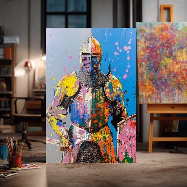 Obraz GRAFFITI KNIGHT | italské plátno - 60x90 cm