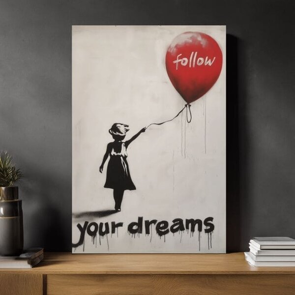 Obraz EART BALLOON GIRL | italské plátno - 40x50 cm