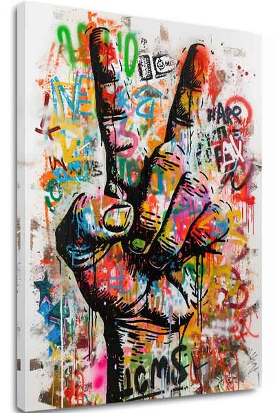 Obraz PEACE HAND | Italské plátno - 60x90 cm
