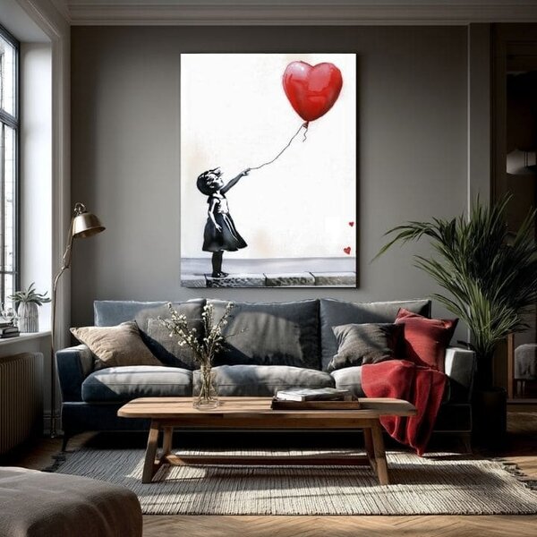 Obraz EART BALLOON GIRL | italské plátno - 40x50 cm