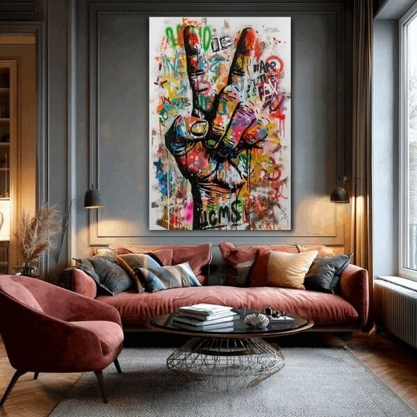Obraz PEACE HAND | Italské plátno - 60x90 cm