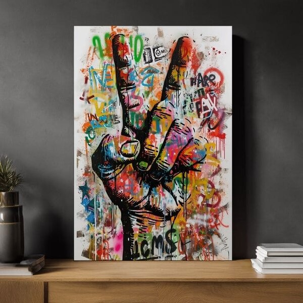 Obraz PEACE HAND | Italské plátno - 60x90 cm