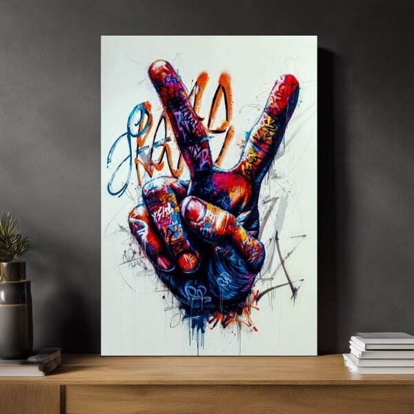 Obraz PEACE HAND | Italské plátno - 40x50 cm