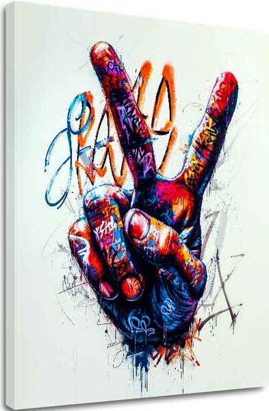 Obraz PEACE HAND | Italské plátno - 40x50 cm