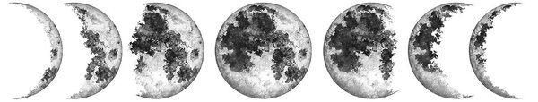 Fototapeta Řada fází Měsíce, Dětské fototapety, Populární fototapety, u98058 - Tapeko.co.cz