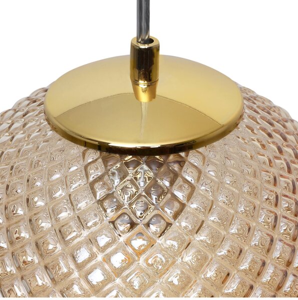 Závěsné svítidlo Cannes, 1x medové skleněné stínítko (fi 15 cm), G