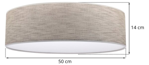 Stropní svítidlo Stone, 1x béžové textilní stínítko/bílé PVCové stínítko, (bílé plexisklo), (fi 50cm)