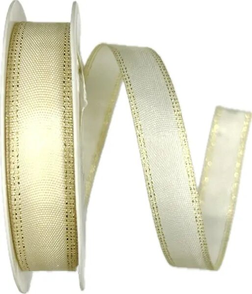 Stuha taftová BASIC CREAM krémová 15mm x 4m (5,50 Kč/m)