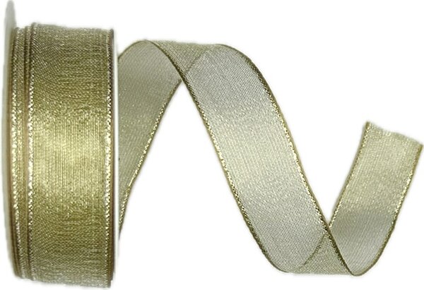 Stuha zlatá PLATINUM PLATINUM lurexová 25mm x 2m (12,- Kč/m)