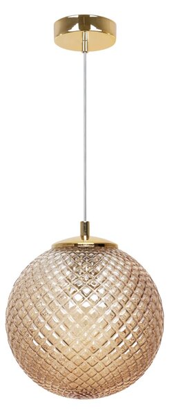 Závěsné svítidlo Cannes, 1x medové skleněné stínítko (fi 20 cm), G