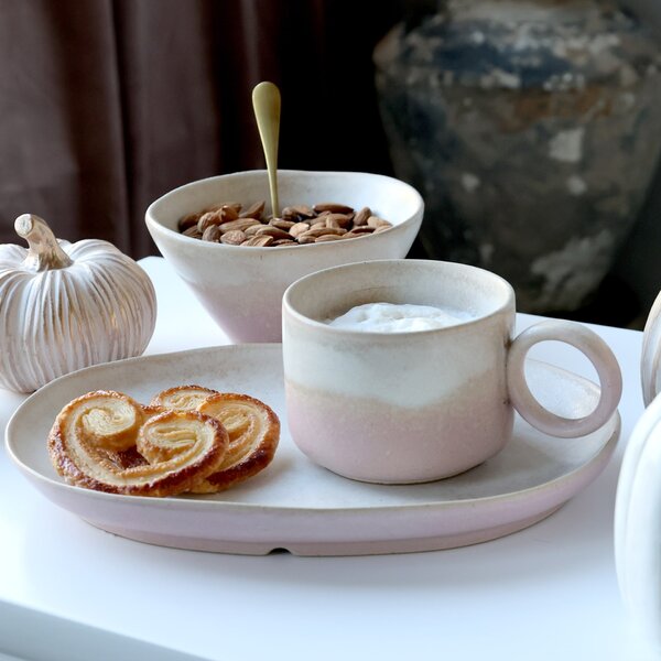 Porcelánový oválný talíř Valence Dusty Rose