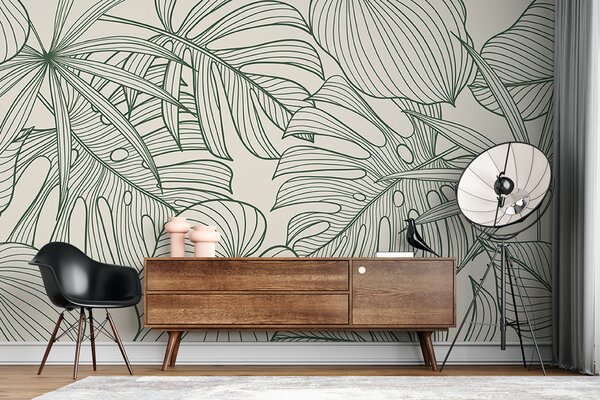 Fototapeta Elegantní vzor zelených listů, Přírodní fototapety, Populární fototapety, u98420 - Tapeko.co.cz