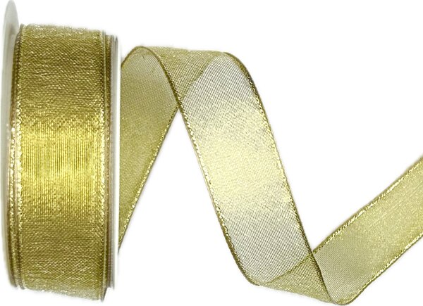 Stuha zlatá PLATINUM GOLD lurexová 25mm x 3m (12,- Kč/m)