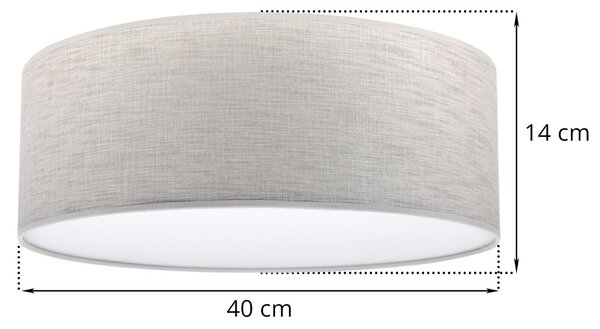 Stropní svítidlo Stone, 1x světle béžové textilní stínítko/bílé PVCové stínítko, (bílé plexisklo), (fi 40cm)