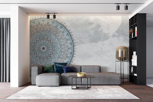 Fototapeta Modrá a šedá mandala, Fototapety s texturou, Populární fototapety, u98495v2 - Tapeko.co.cz