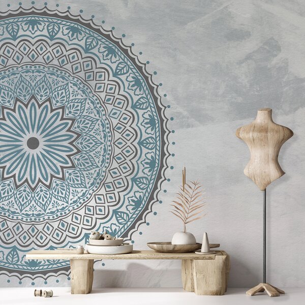Fototapeta Modrá a šedá mandala, Fototapety s texturou, Populární fototapety, u98495v2 - Tapeko.co.cz