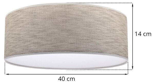 Stropní svítidlo Stone, 1x béžové textilní stínítko/bílé PVCové stínítko, (bílé plexisklo), (fi 40cm)