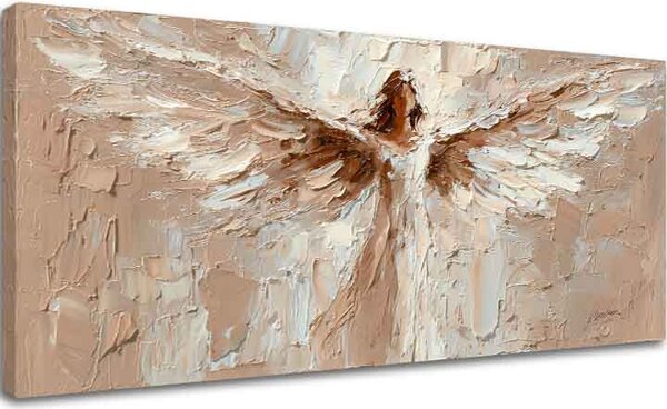 Obraz anděla v božském objetí | dotaženo rukou umělce - 40x80 cm