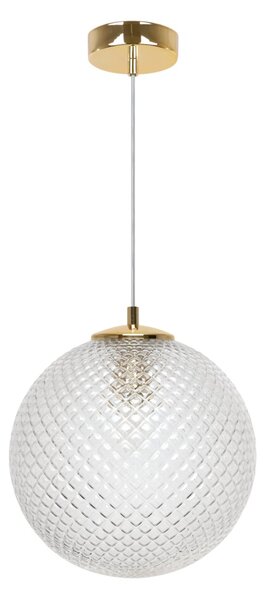 Závěsné svítidlo Cannes, 1x čiré skleněné stínítko (fi 25 cm), G