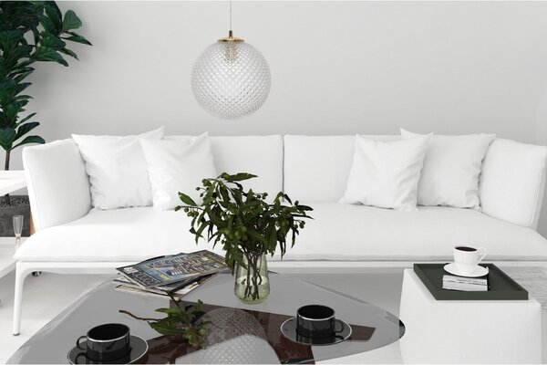 Závěsné svítidlo Cannes, 1x čiré skleněné stínítko (fi 25 cm), G