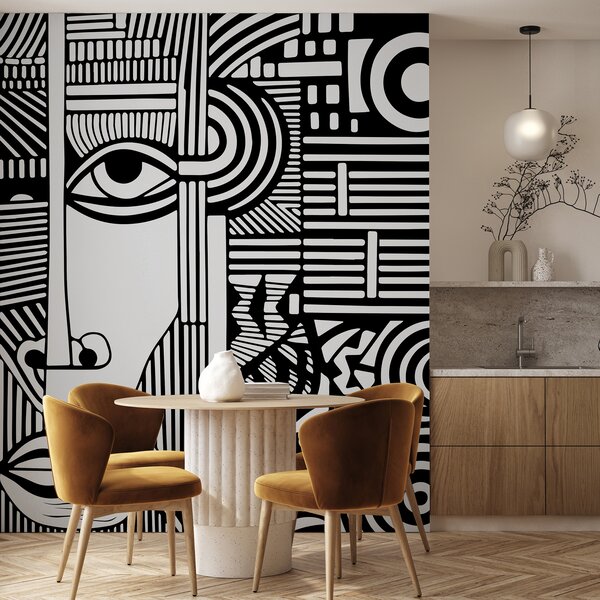 Fototapeta Černobílá kresba obličeje, Designové fototapety na zeď, Populární fototapety, u98711 - Tapeko.co.cz