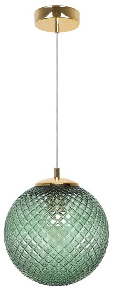 Závěsné svítidlo Cannes, 1x zelené skleněné stínítko (fi 18 cm), G