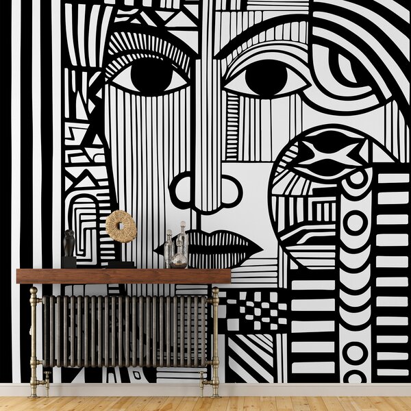 Fototapeta Černobílá kresba obličeje, Designové fototapety na zeď, Populární fototapety, u98712 - Tapeko.co.cz