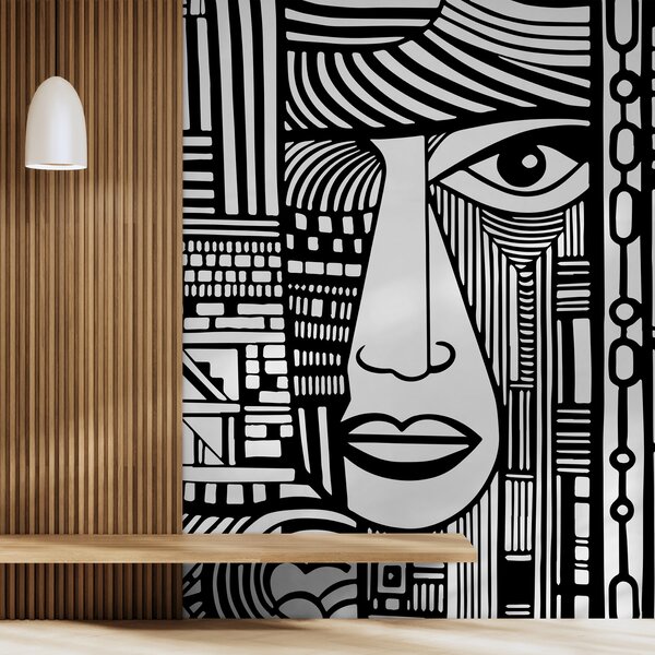 Fototapeta Černobílá kresba obličeje, Designové fototapety na zeď, Populární fototapety, u98713 - Tapeko.co.cz