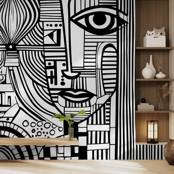 Fototapeta Černobílá kresba ženského obličeje, Designové fototapety na zeď, Populární fototapety, u98714 - Tapeko.co.cz