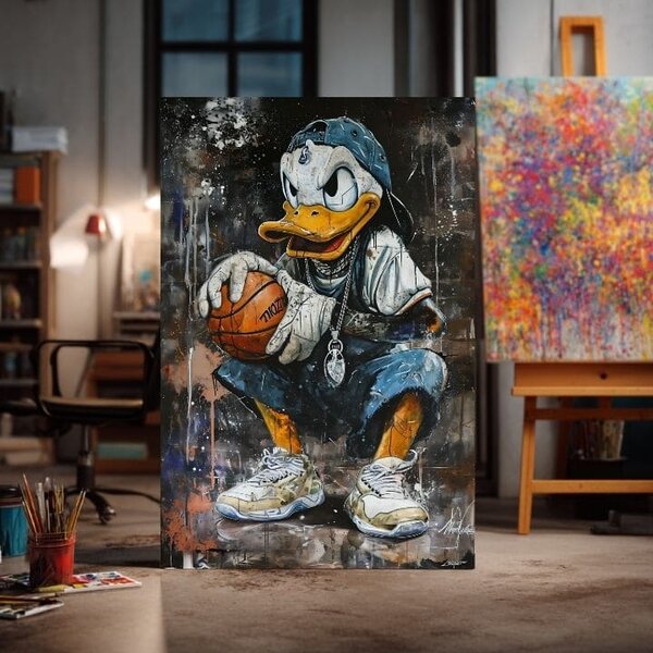 Obraz LEBRON DUCK na plátně | dotaženo rukou umělce - 60x90 cm
