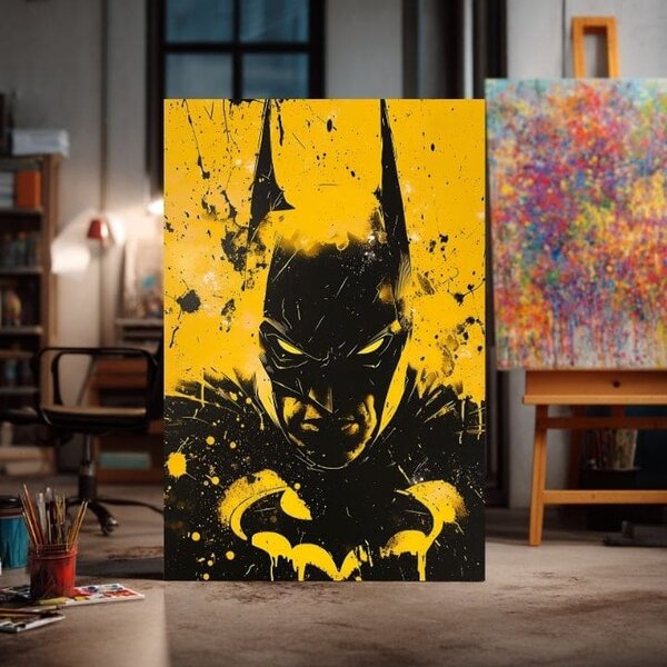 Obraz DARK KNIGHT na plátně | dotaženo rukou umělce - 60x90 cm