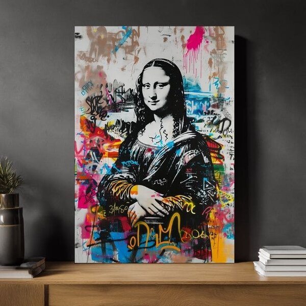 Obraz GRAFFITI MONA na plátně | dotaženo rukou umělce - 60x90 cm