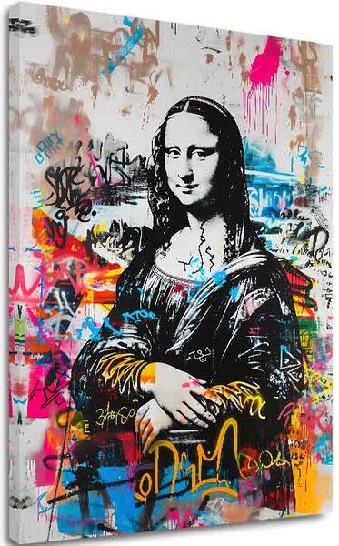 Obraz GRAFFITI MONA na plátně | dotaženo rukou umělce - 60x90 cm
