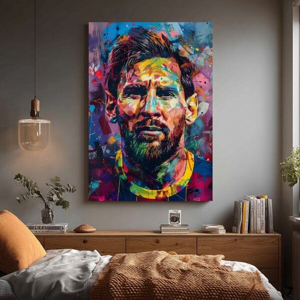 Obraz MESSI VIBES na plátně | dotaženo rukou umělce - 60x90 cm