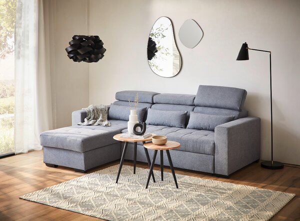 ROHOVÁ SEDAČKA, textil, modrošedá Carryhome - Rozkládací sedačky