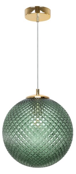 Závěsné svítidlo Cannes, 1x zelené skleněné stínítko (fi 25 cm), G