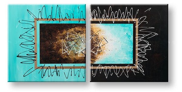 Malovaný obraz na stěnu ABSTRAKT 2-dílná - 120x60 cm