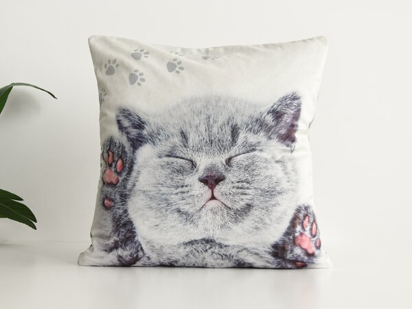 XPOSE® Mikroplyšový povlak na polštář KITTY (digitální tisk) 40x40 cm