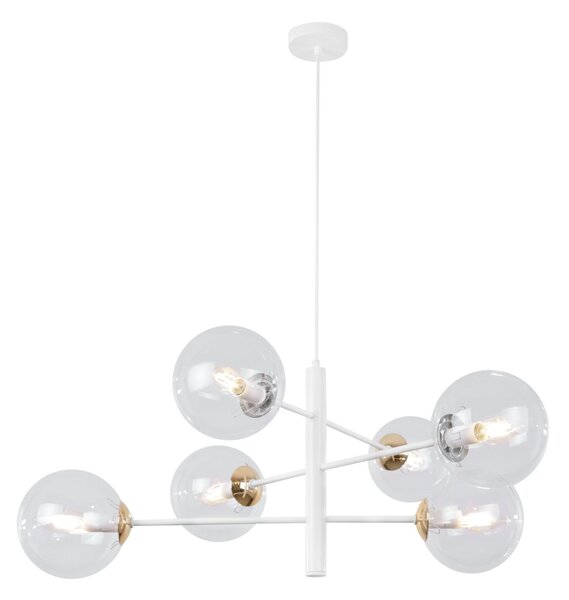 Závěsné svítidlo Paris, 6x čiré skleněné stínítko, W/G, X